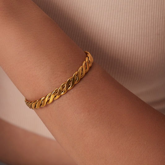 Open Cuff Bangle Gold Bangle