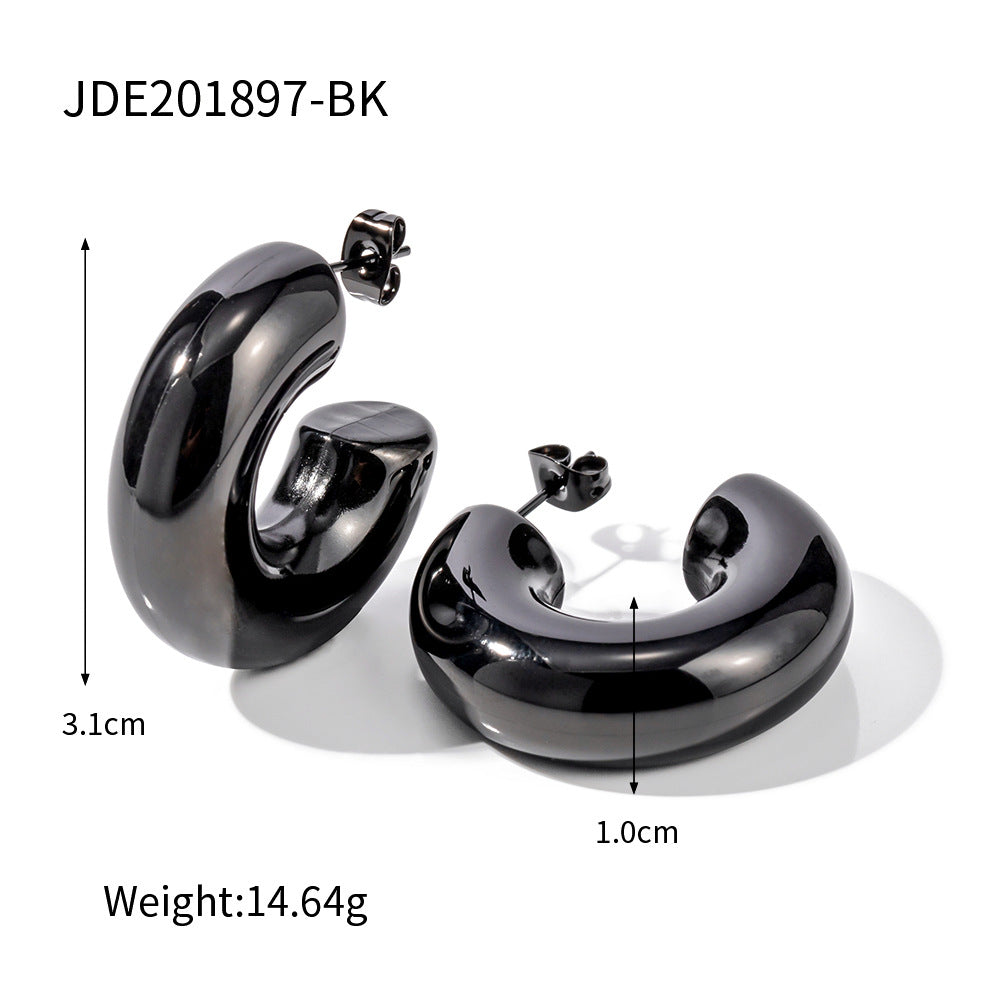 Chunky C-Shaped Earrings