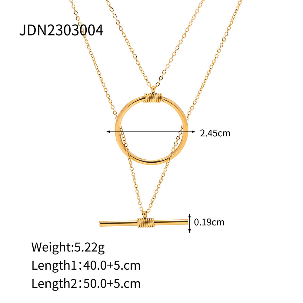 18k Gold Plater Double-Layered Necklace