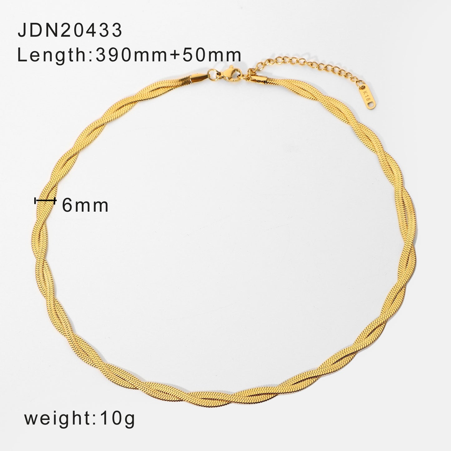 18k Gold PVD Herringbone Chain Necklace