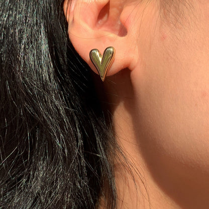 18K Gold Plated Heart Earrings