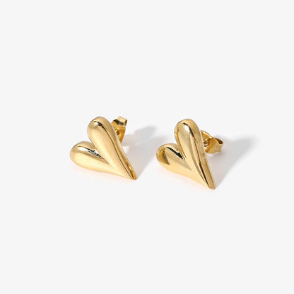 18K Gold Plated Heart Earrings