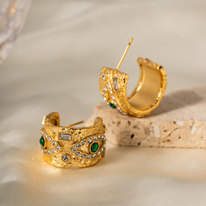 Devil's Eye C-shaped Earrings