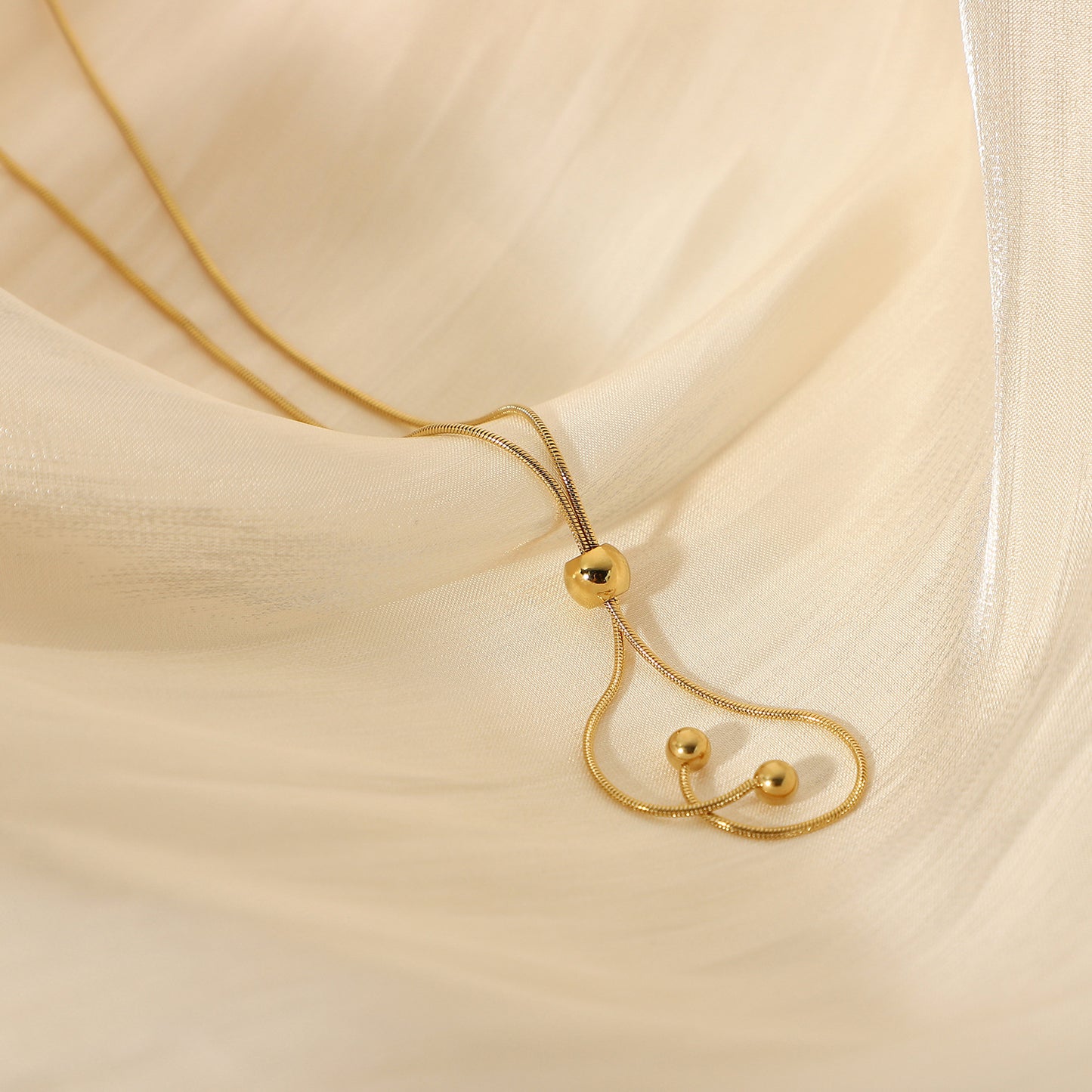 14K Gold Snake Bone Necklack