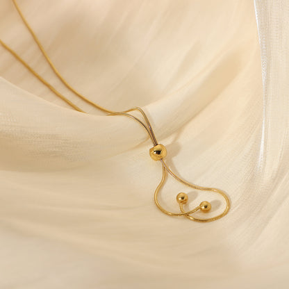 14K Gold Snake Bone Necklack