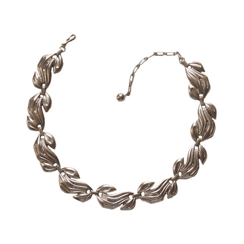 Silver Leaf Monet Vintage Necklace