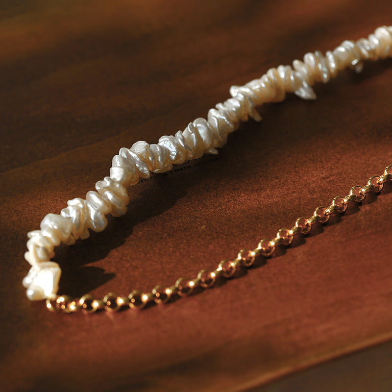 Bohemian Baroque Pearl Chain Necklace