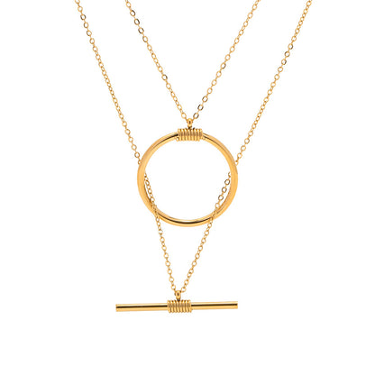 18k Gold Plater Double-Layered Necklace