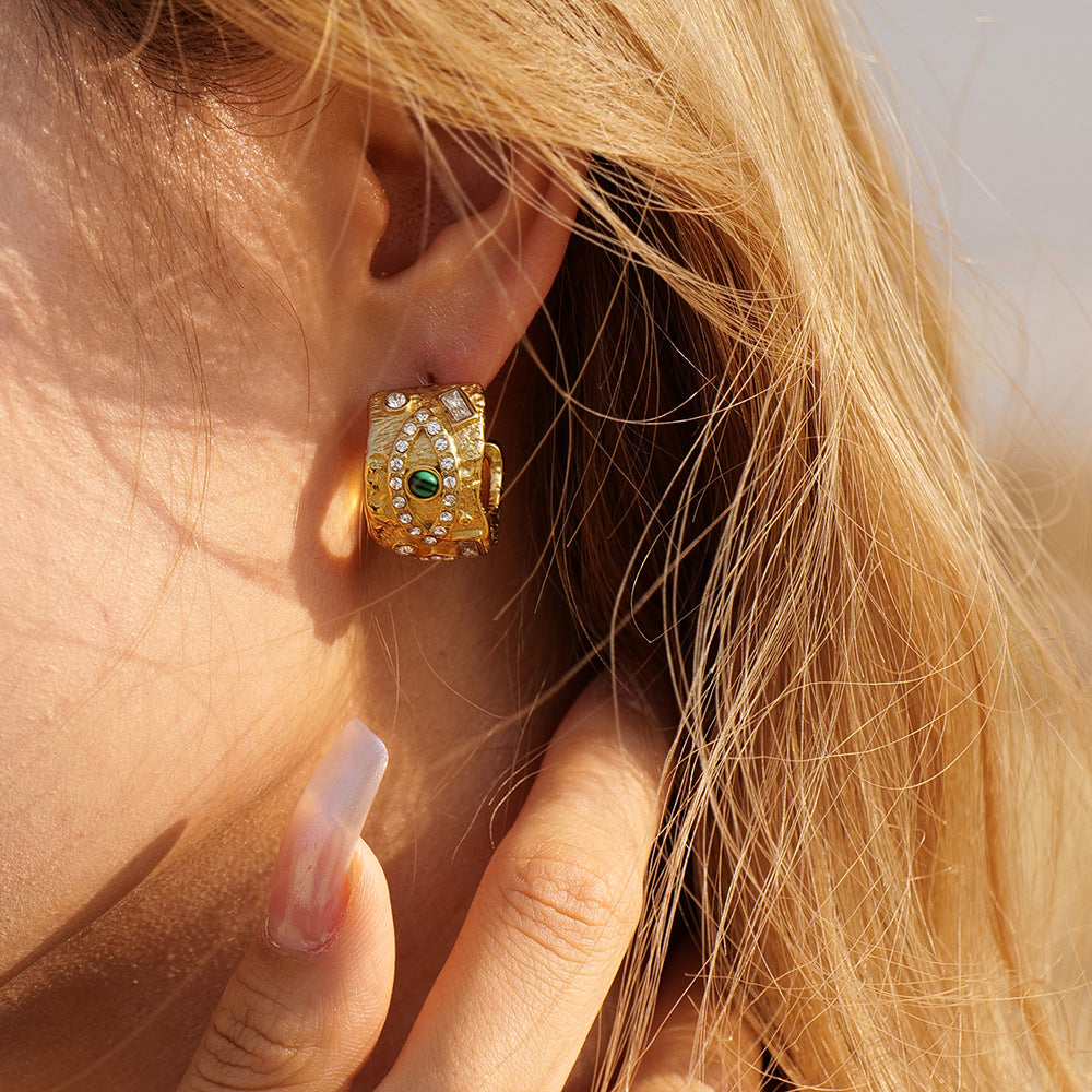 Devil's Eye C-shaped Earrings