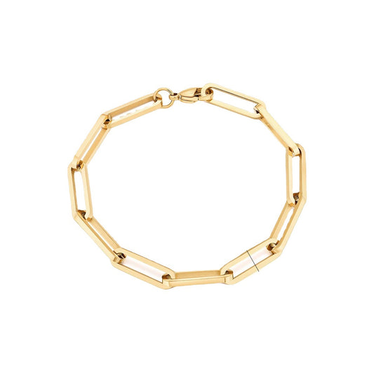 18K Gold Plated Luxury Simple Vintage Wide Mesh Cuban Link Chain Bracelets