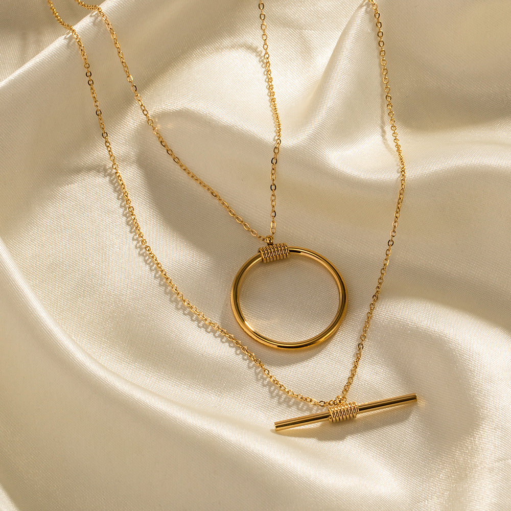 18k Gold Plater Double-Layered Necklace