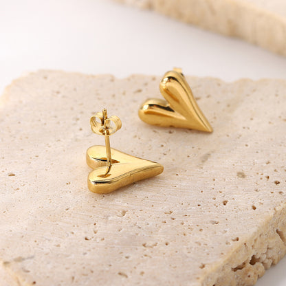 18K Gold Plated Heart Earrings