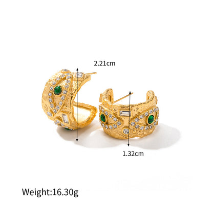 Devil's Eye C-shaped Earrings