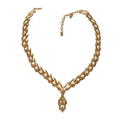 Gold-Plated Book Pendant Vintage Necklace