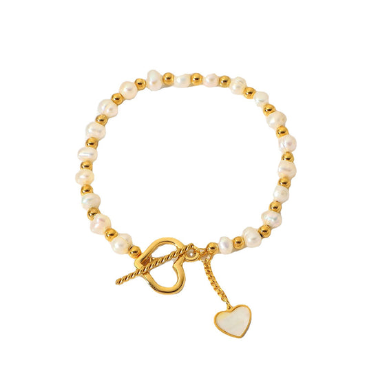 Open Hreat Pearl Bracelet