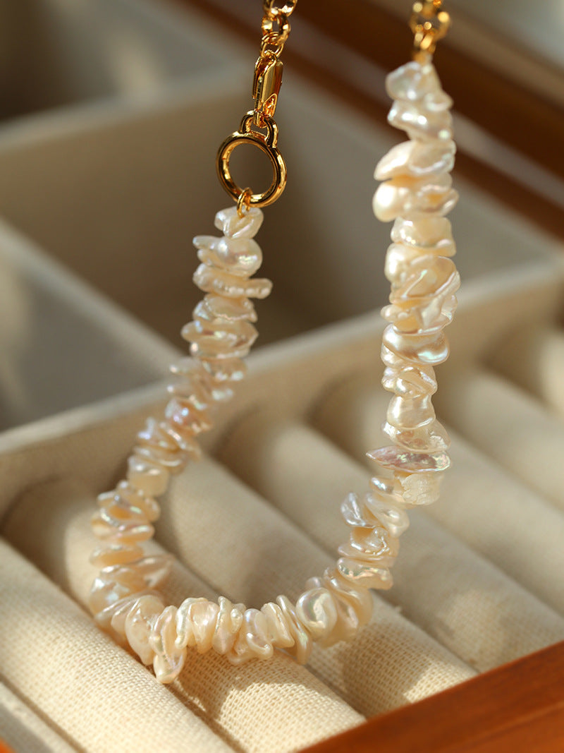 Bohemian Baroque Pearl Chain Necklace