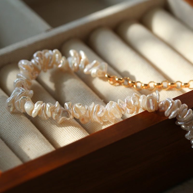 Bohemian Baroque Pearl Chain Necklace