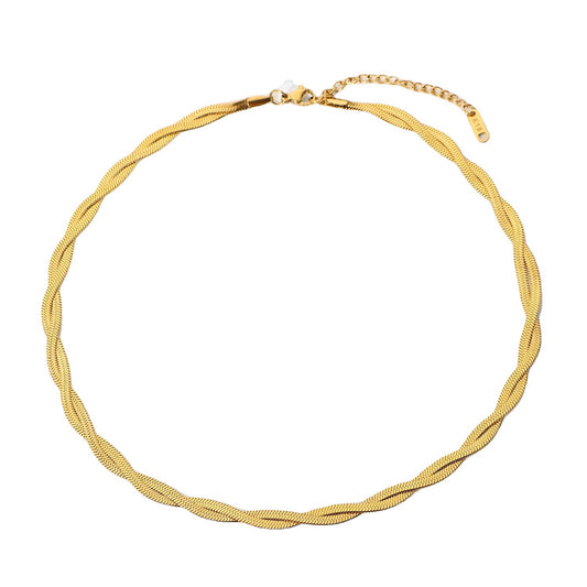 18k Gold PVD Herringbone Chain Necklace