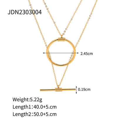 18k Gold Plater Double-Layered Necklace