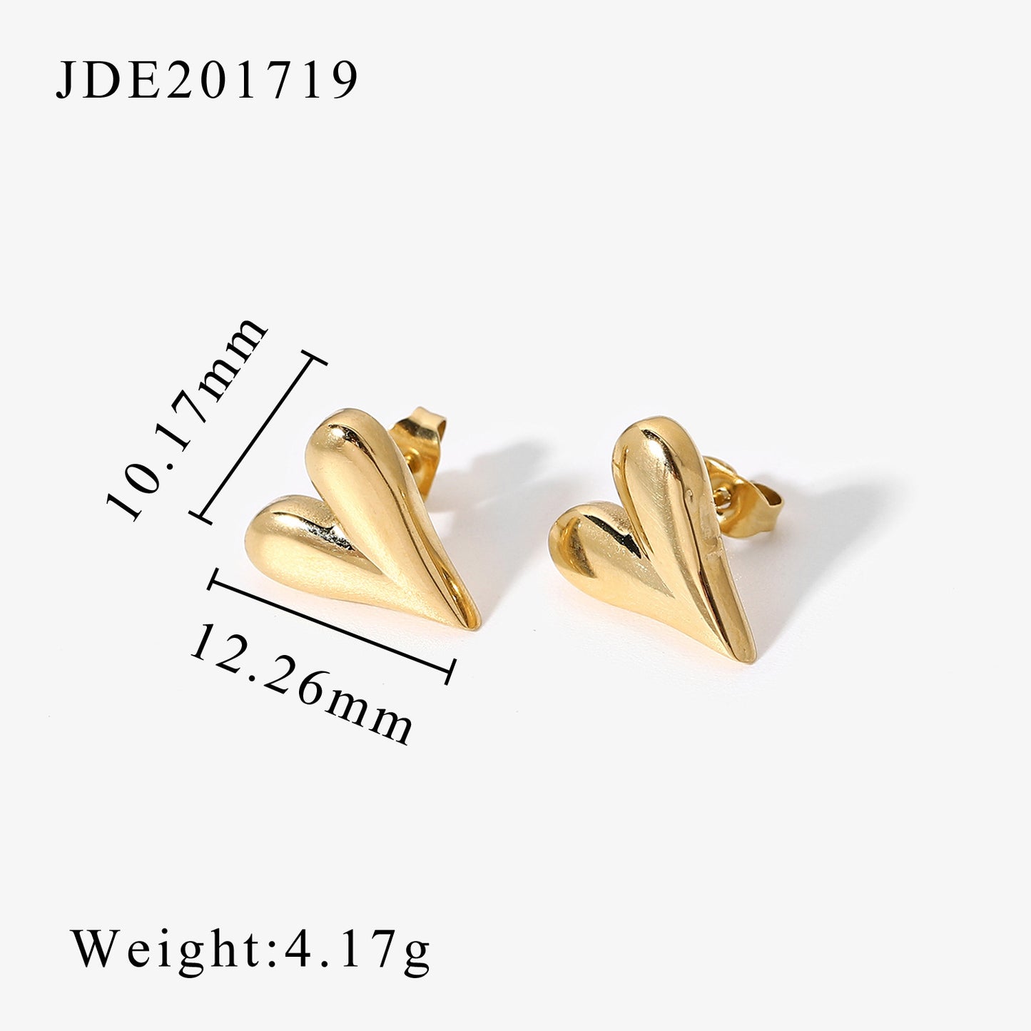 18K Gold Plated Heart Earrings