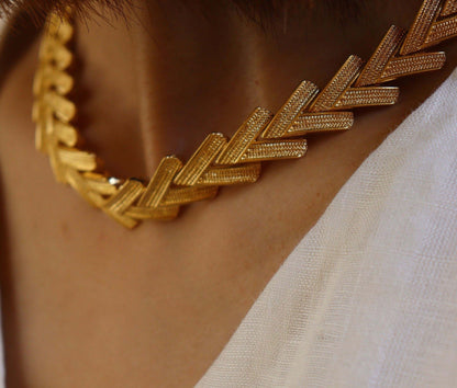 Vintage Solid Gold Chain Necklace and Bracelet Set