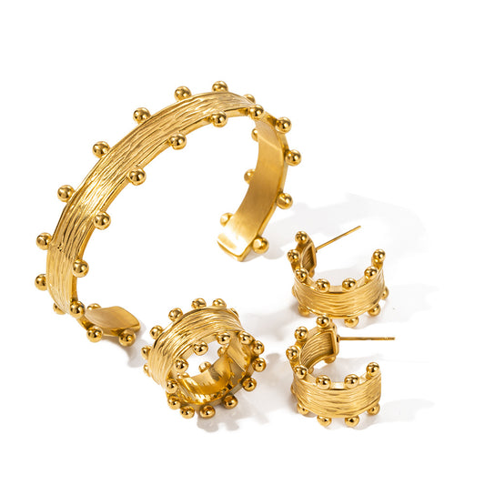 Raina Crown Ring Earrings Bracelet Set