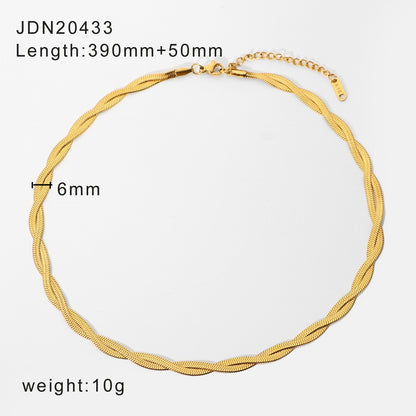 18k Gold PVD Herringbone Chain Necklace