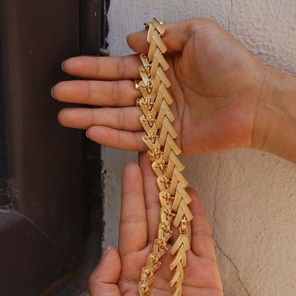 Vintage Solid Gold Chain Necklace and Bracelet Set