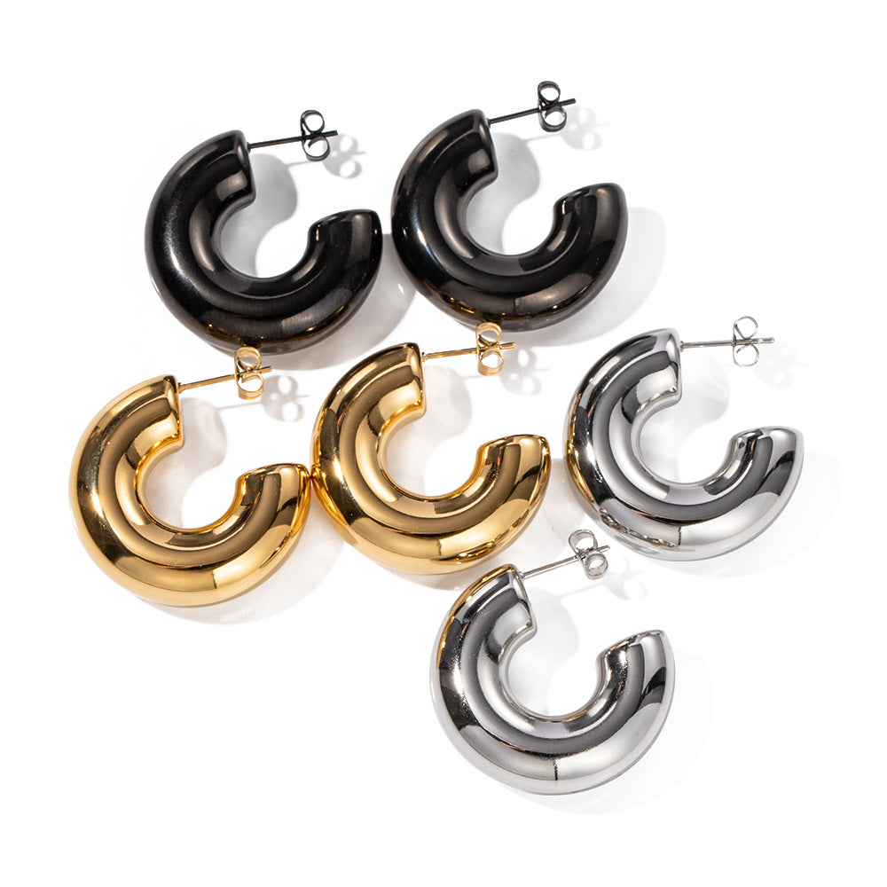 Chunky C-Shaped Earrings